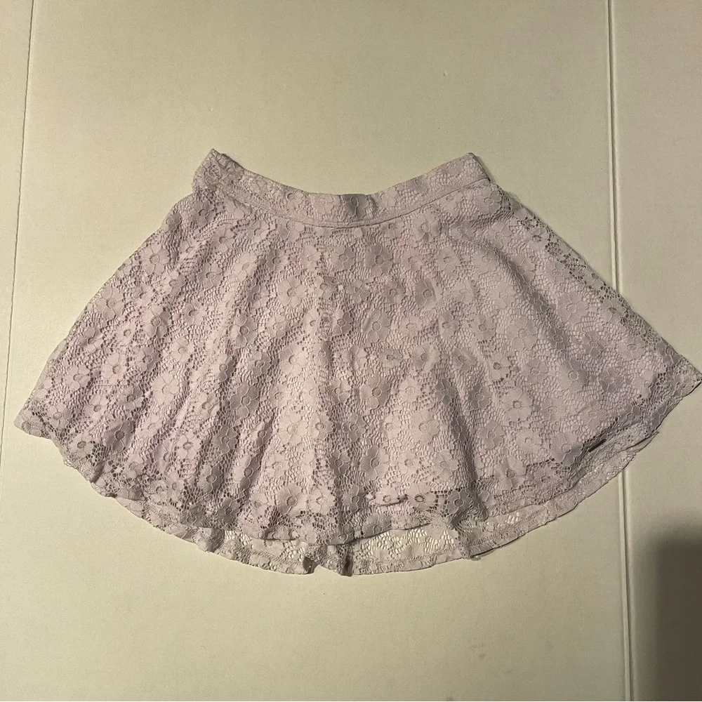 Abercrombie Lace Skater Skirt Girls Size Large (10-12) Light Purple - Picture 6 of 6